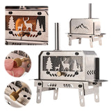 NNEOBA Mini Folding Charcoal Stove Fire Heater And Incense Burner Silver