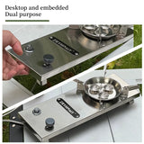 NNEOBA Camping Gas Stove High-Power Folding Stainless Steel Grill Burner Silver