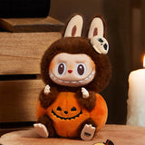 Happy Halloween Party Series Sitting Pumpkin Vinyl Plush Pendant – Cute Halloween Collectible Charm