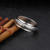 925 Sterling Silver Great Wall Spinner Ring – Double-Layer Rotating Band for Men & Women