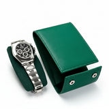 Portable PU Leather Watch Travel Case – Dustproof Watch Storage Pouch with Soft Flannel Lining