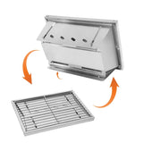 NNEOBA 304 Stainless Steel Folding BBQ Grill Camping Stove Silver