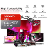 Lenovo 512GB MicroSD Memory Card with SD Adapter High-Speed Storage