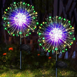 Solar Lights for Outdoor Garden 60/200/420LED Dandelion Lighting Stake Solar Firework Light for Christmas Halloween Lawn Decor