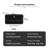 NNEOBA Large Car Seat Rear Storage Pouch–Soft Felt Trunk Organizer Bag Black