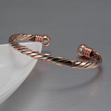Pure Copper Magnetic Braided Bracelet – Adjustable Twisted Bangle for Men & Women