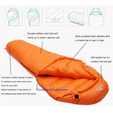 NNEOBA Goose Down Mummy Sleeping Bag Orange