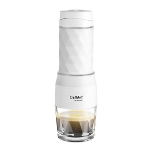 NNEOBA Portable Hand Press Espresso Maker 3 in 1 Travel Coffee Brewer White