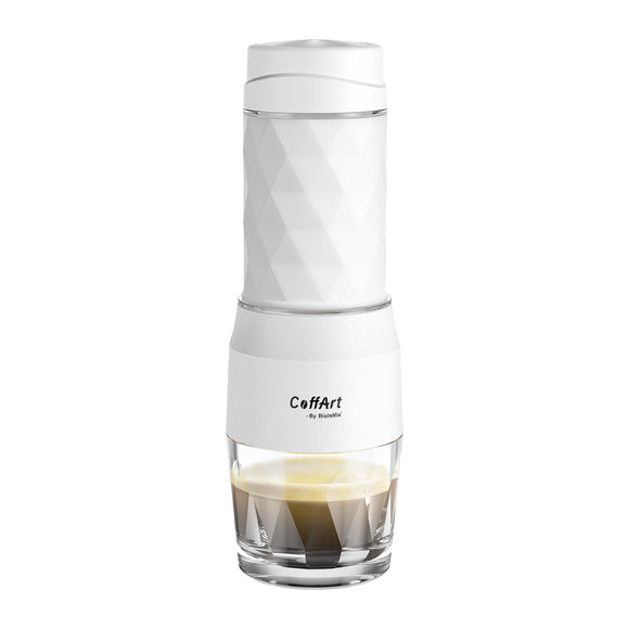 NNEOBA Portable Hand Press Espresso Maker 3 in 1 Travel Coffee Brewer White