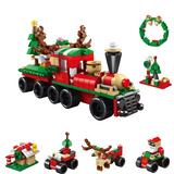 6-in-1 Christmas Building Blocks Train Set 200+ Pieces