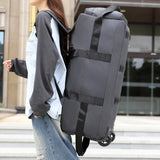 NNEOBA Roller Travel Duffel Bag with Fixed Casters Grey