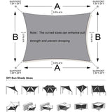 NNEOBA Waterproof Rectangle Sun Shade Sail Oxford Fabric Canopy Dark Gray