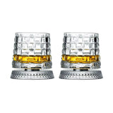 2PCS Rotating Whiskey Glasses with Glass Base