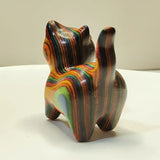 1 Painted Wooden Kitten Creative Sculpture