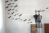 60-Piece Halloween 3D Black Bat PVC Wall Stickers