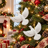 White Resin Friendship Dove Christmas Ornament 1pc