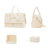 NNEOBA Luggage Travel Bag with Clothes and Toiletry Bag (Beige)