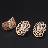 NNEOBA Jewelry Set Necklace Earrings Ring Bracelet (Gold)