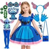 Stitch-Inspired Girls' Cosplay Dress and Accessories Set