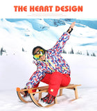 NNEOBA Foldable Wooden Snow Sled - Portable & Modern Design