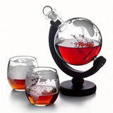 NNEOBA Globe Whiskey Decanter Set Lead-Free Glass Carafe
