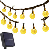 11M 60-LED Solar Crystal Globe String Lights – IP65 Waterproof