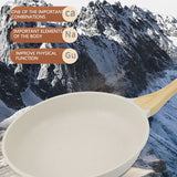 NNEOBA 28cm Non-Stick Ceramic Wok Pan Eco-Friendly Stainless Steel Cookware White