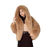 Women's Faux Fox Fur Hooded Winter Jacket