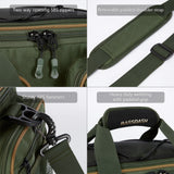 NNEOBA Fishing Tackle Shoulder Bag with Rain Cover Army Green