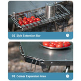 NNEOBA Outdoor Folding Stainless Steel Table Heat And Scratch Resistan