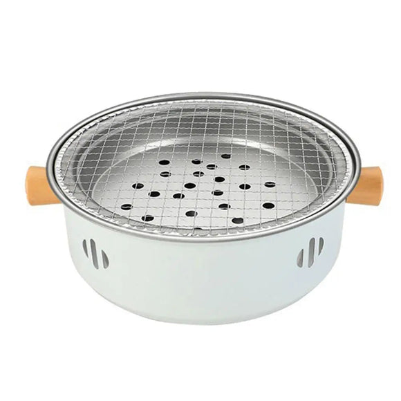NNEOBA Steel Charcoal BBQ Grill Stove Round Split Non-Stick Barbecue Rack White