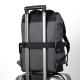 NNEOBA Waterproof PU Leather Laptop Backpack Computer Bag Grey