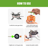 NNEOBA 1940W Strong Firepower Folding Camping Gas Stove Silver