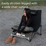 NNEOBA Camping Folding Recliner Chair with Cotton Pillow Black