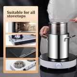 NNEOBA 3PCS Deep Fryer Pot Set 304 Stainless Steel Fry Silver