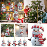 5-Piece Acrylic Snowman Ornaments – 2D Flat ornament