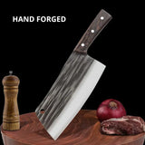 NNEOBA Handmade Forged Kitchen Knife Brown