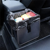 NNEOBA Car Trash Can with Storage Waterproof Bag with Mesh Pocket Black