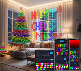 2pcs 2×2M 800-LED RGB Smart Curtain Lights App, Remote & Music Sync with DIY Patterns