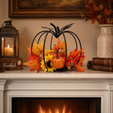 Black Iron Pumpkin Autumn Harvest Decoration 19 × 19 × 16.5 cm