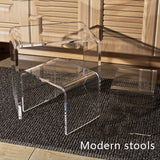 NNEOBA Transparent Acrylic Mini Side Table & Shoe Changing Stool - Middle Color