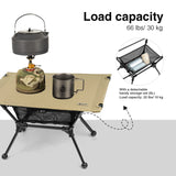 NNEOBA Camping Table with Mesh Storage Pouch Brown