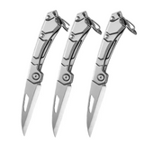 NNEOBA 3-Piece Portable Folding Knife Set Silver