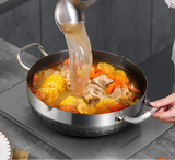 NNEOBA 30cm Stainless Steel Non-Stick Frying Pan with Glass Lid Silver