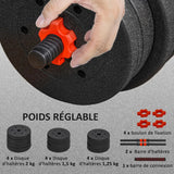 NNEOBA Adjustable Dumbbell Set with Connector Bar (2-in-1 Home Gym)