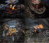 NNEOBA Portable Stainless Steel Folding BBQ Grill Stove Silver