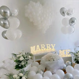 NNEOBA 63-Piece Silver White Bride To Be Balloon Set: Bridal Bachelor Party Decorations