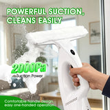 Cordless Window Vacuum Cleaner 2000Pa USB Rechargeable Handheld Glass Cleaner with Spray Bottle