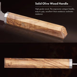 NNEOBA 5-Inch Handmade 67-Layer Damascus Steel Chef Knife AUS-10 Core Brown