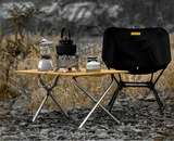 NNEOBA Bamboo Folding Camping Table 2-Fold Brown